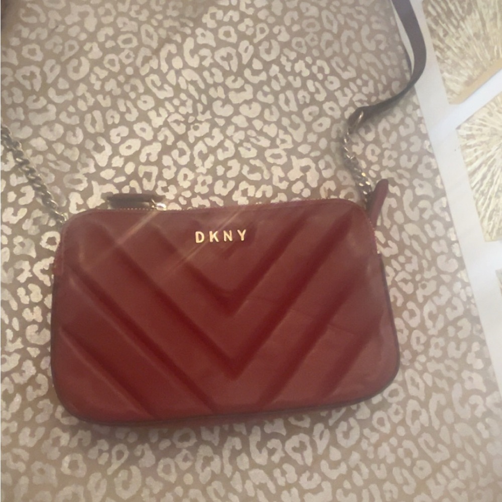 DKNY Red Quilted Crossbody Bag